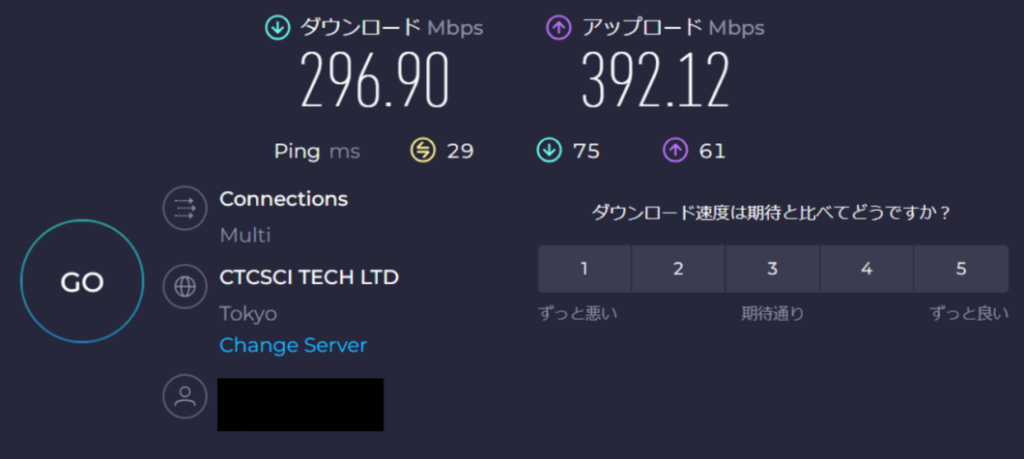 Speedtest測定結果