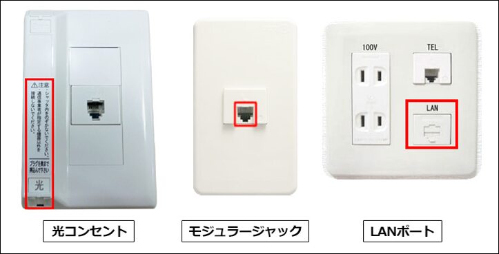 光回線の各コンセント