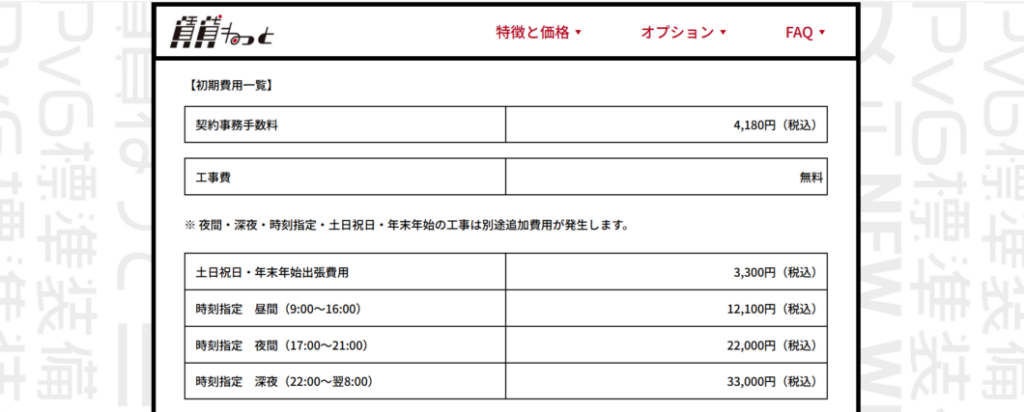 賃貸ねっと　工事費