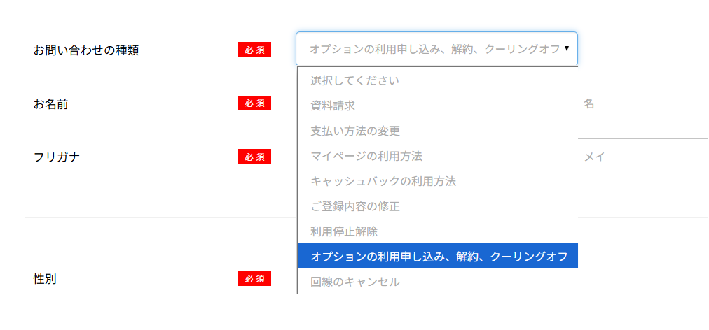 ギガ光 申し込みフォーム
